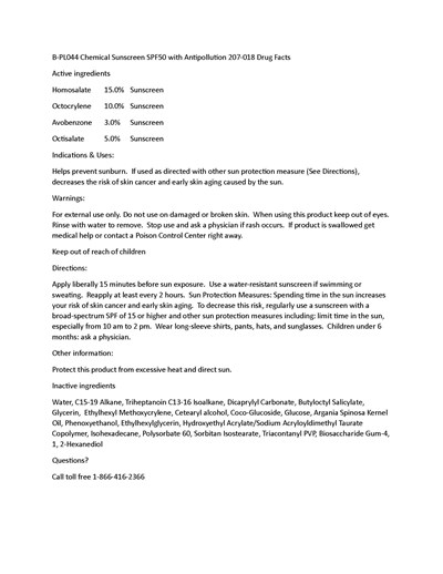 Pl044 Drug Facts (Pl044 Drug Facts)